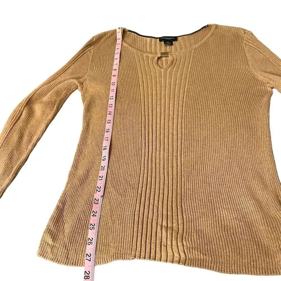 Liz Claiborne Women's XL Brown Pullover Sweater Keyhole Neck Casual - Picture 5 of 8